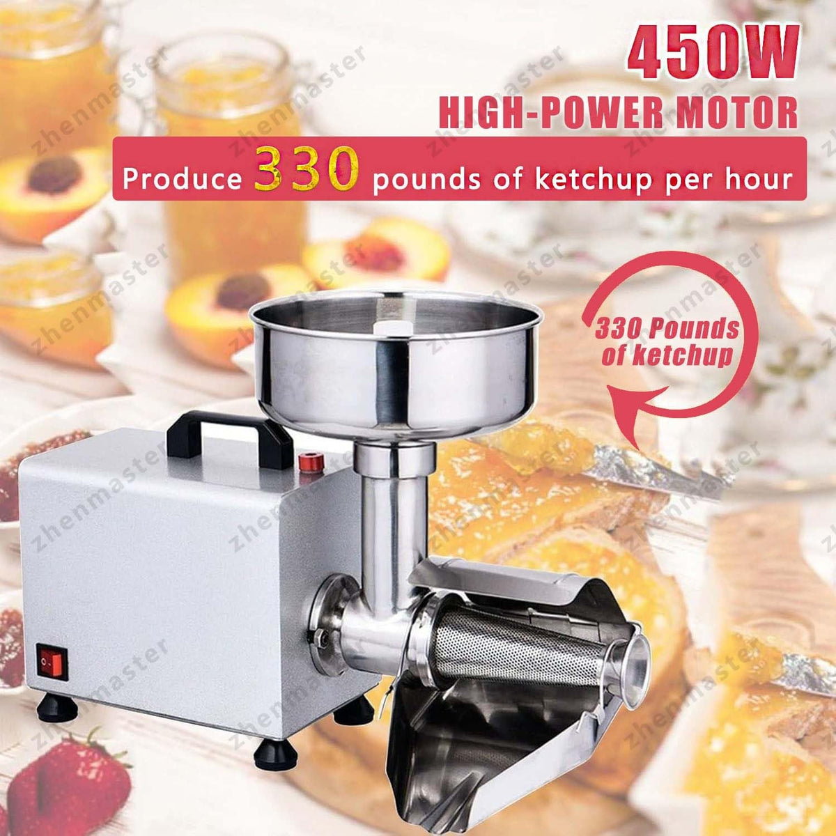 450W Stainless Steel Electric Tomato Strainer W26425