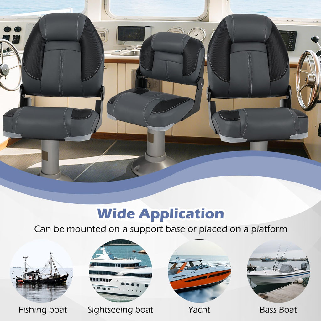 3-Pack Folding Boat Seats with 28D Sponge Padding W78184