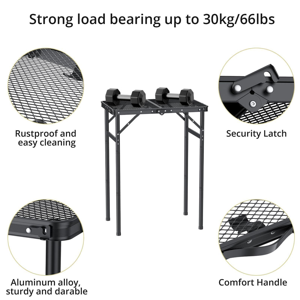 2ft Folding Camping Grill Table Black X906