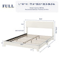 Queen Size Upholstered Bed Frame with Adjustable Headboard H616372