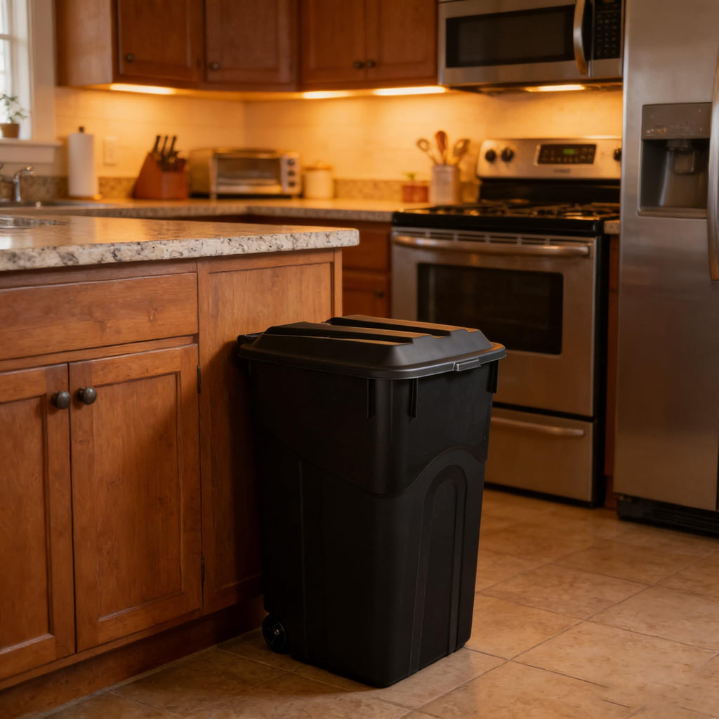 45 Gallon Wheeled Trash Can with Lid R945621