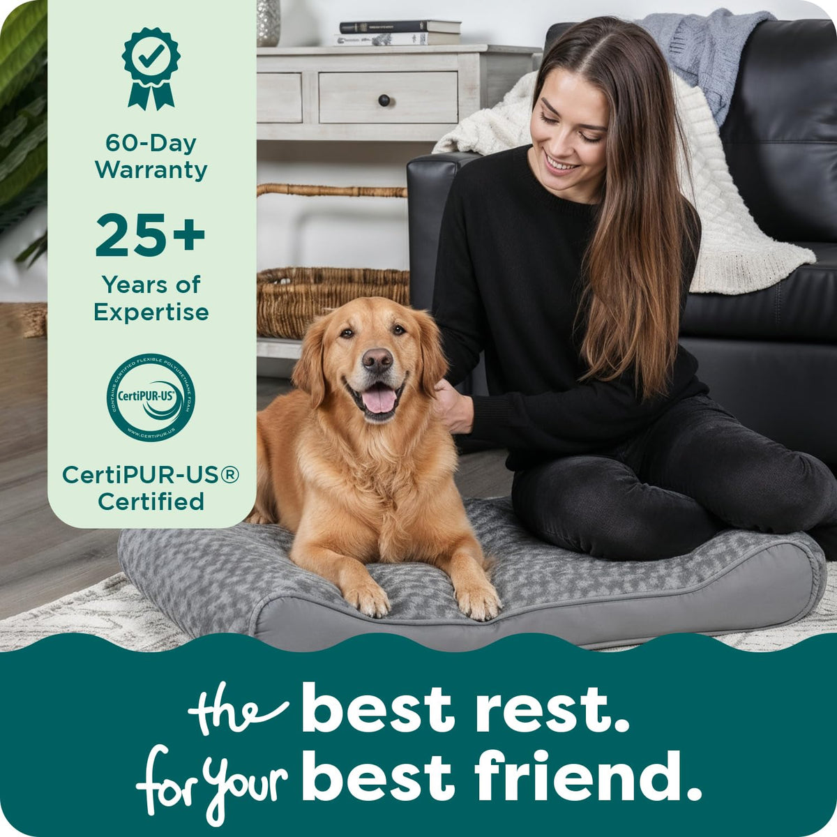 XL Plush Suede Orthopedic Dog Bed D3497