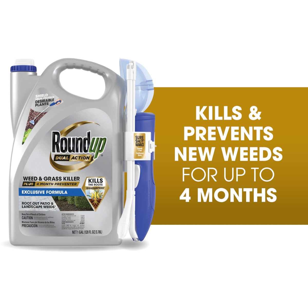 Dual Action Weed & Grass Killer with Wand, 1 gal. O521824