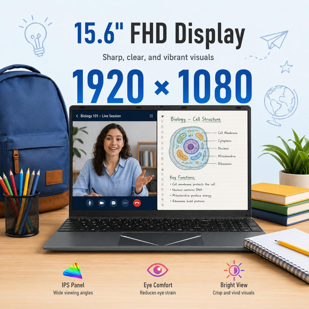 15.6" Core i3 8GB RAM 256GB SSD Laptop Computer Y3106
