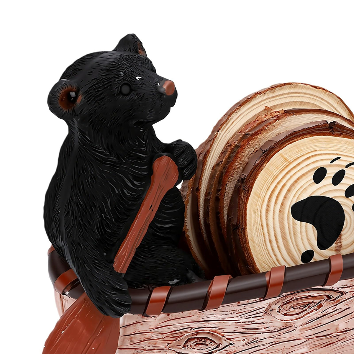 Black Bear Coaster Set with Canoe Holder N589855