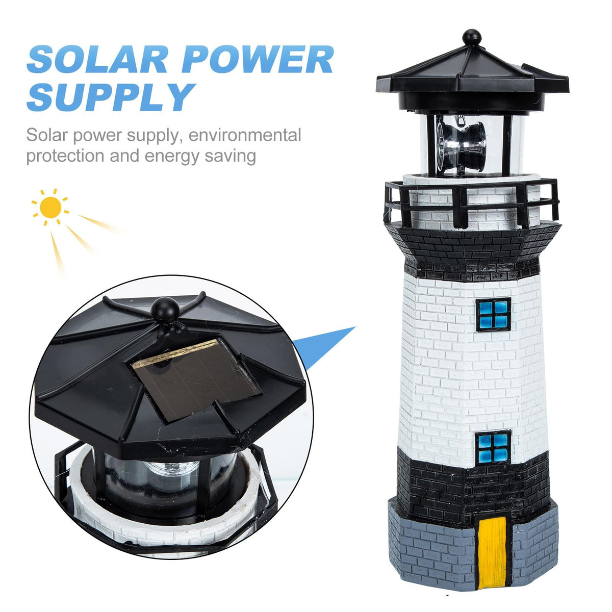 Solar Powered Lighthouse Resin LED Light P264