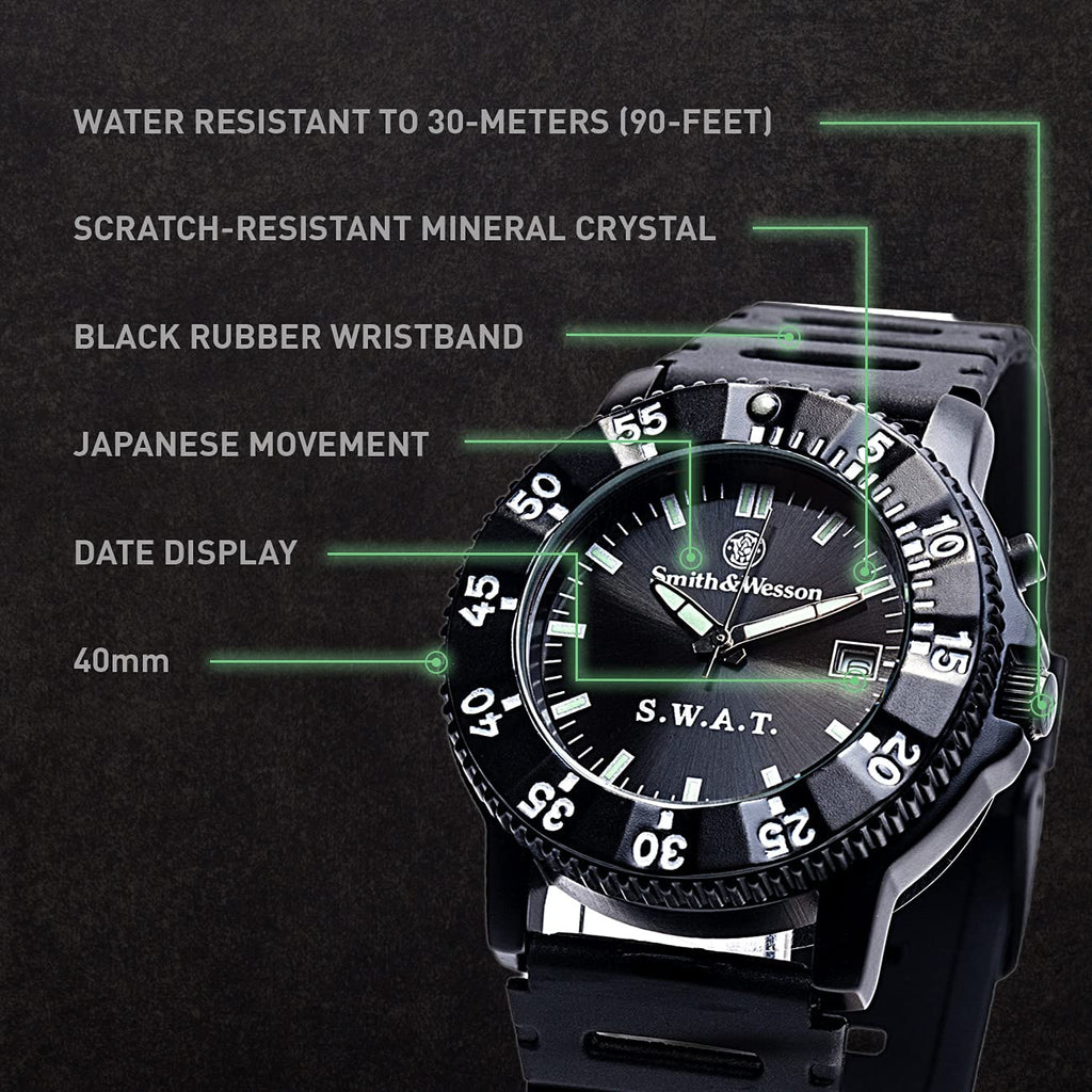 Men's Tactical Watch, 3ATM, Stainless Steel, 40mm I5325