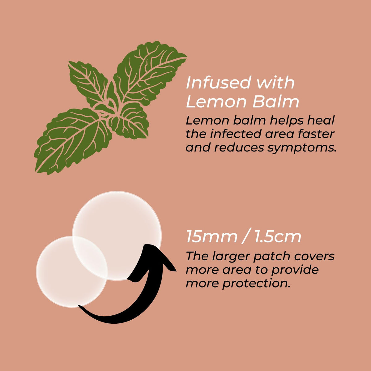 15 mm Hydrocolloid Cold Sore Patches with Lysine, Honey, Zinc & Lemon Balm, 24 Count R591722