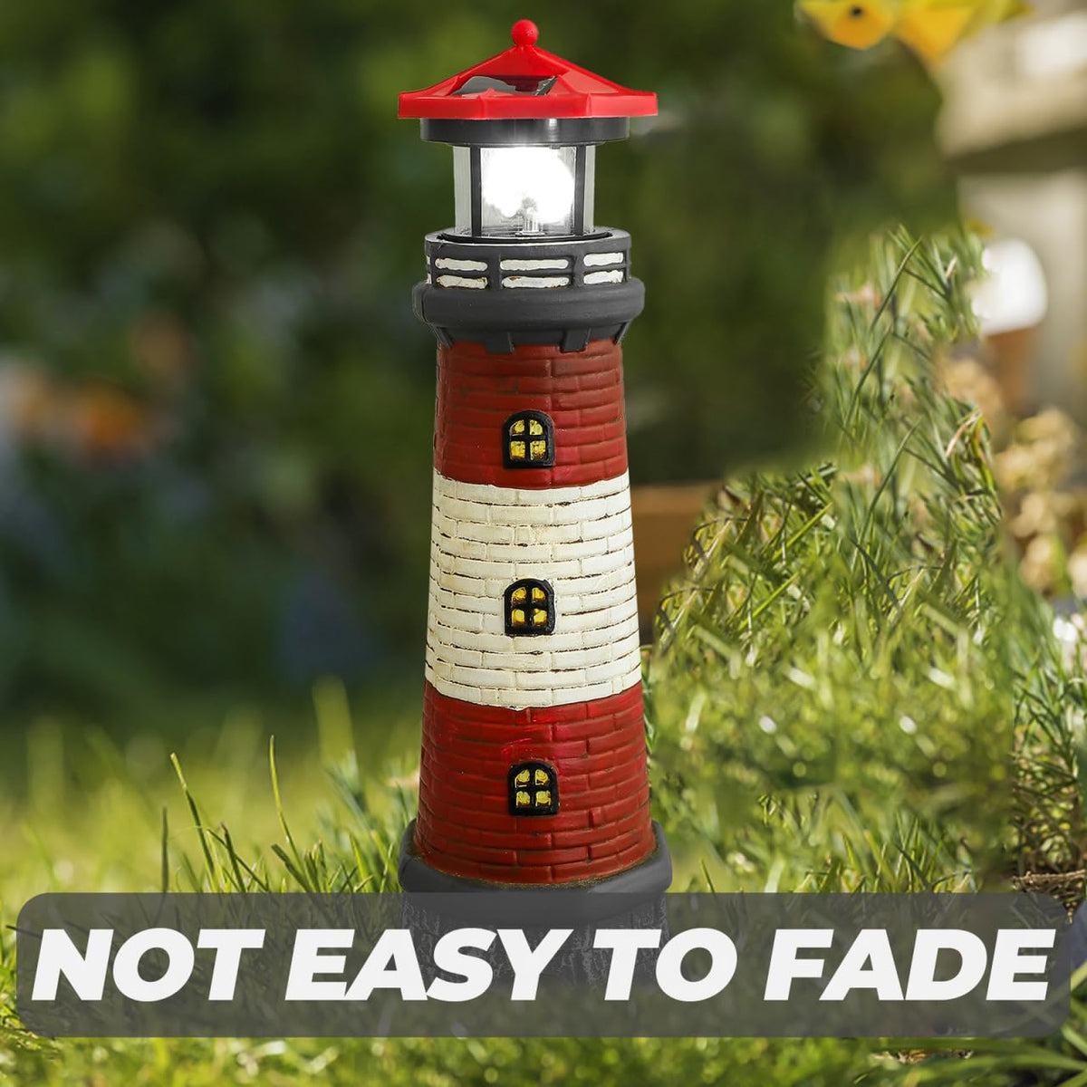 Solar Powered Lighthouse Statue Garden Decor A39240