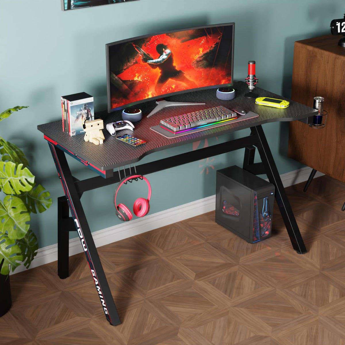 47" R-Shaped Gaming Table T483706