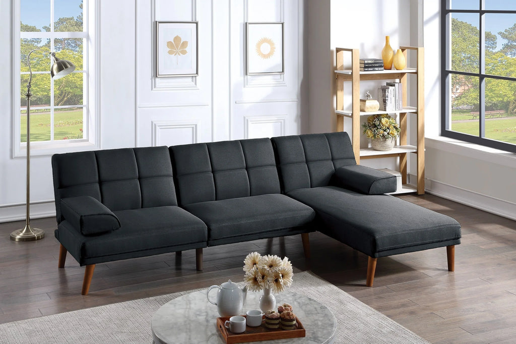 Black 2pc Sectional Sofa Set E5205