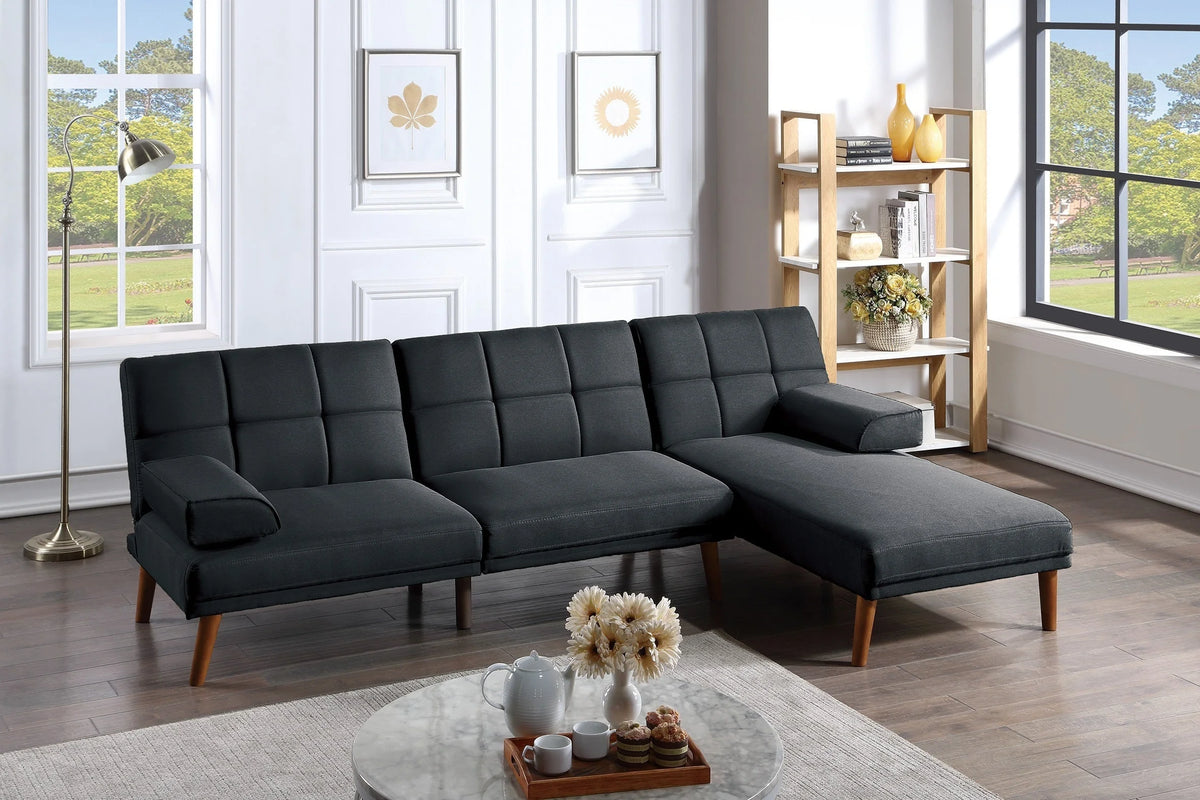 Black 2pc Sectional Sofa Set E5205