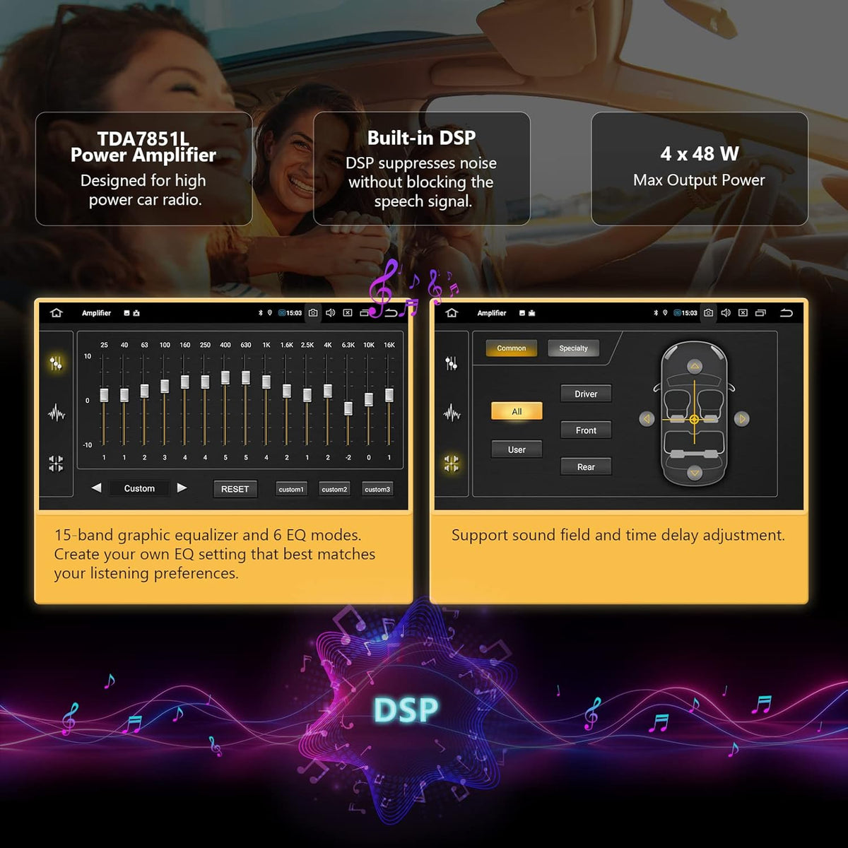 9 Inch Double Din Car Stereo Receiver with CarPlay and Android Auto N2537
