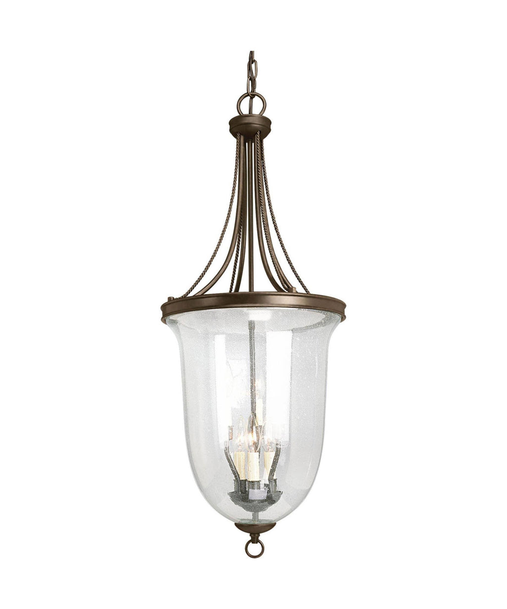 Antique Bronze Seeded Glass Pendant Light N38436