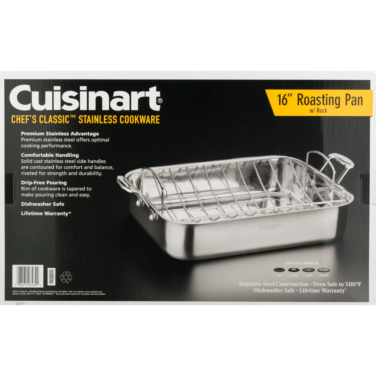Stainless Steel 16" Roasting Pan with Rack A963