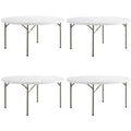 5 Pack 72" Round Heavy-Duty White Plastic Folding Table Y8504