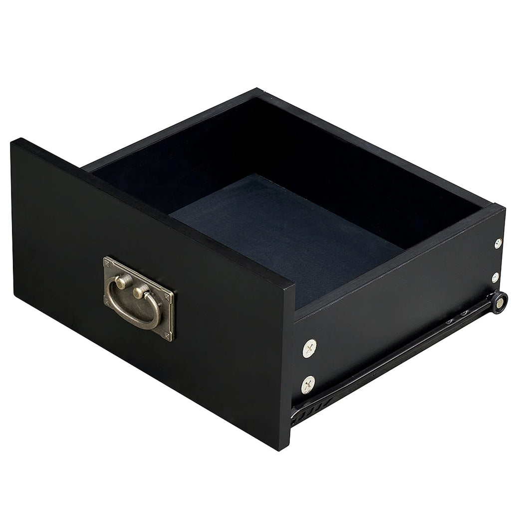 Black 1-Drawer Nightstand with Storage Shelf K4763