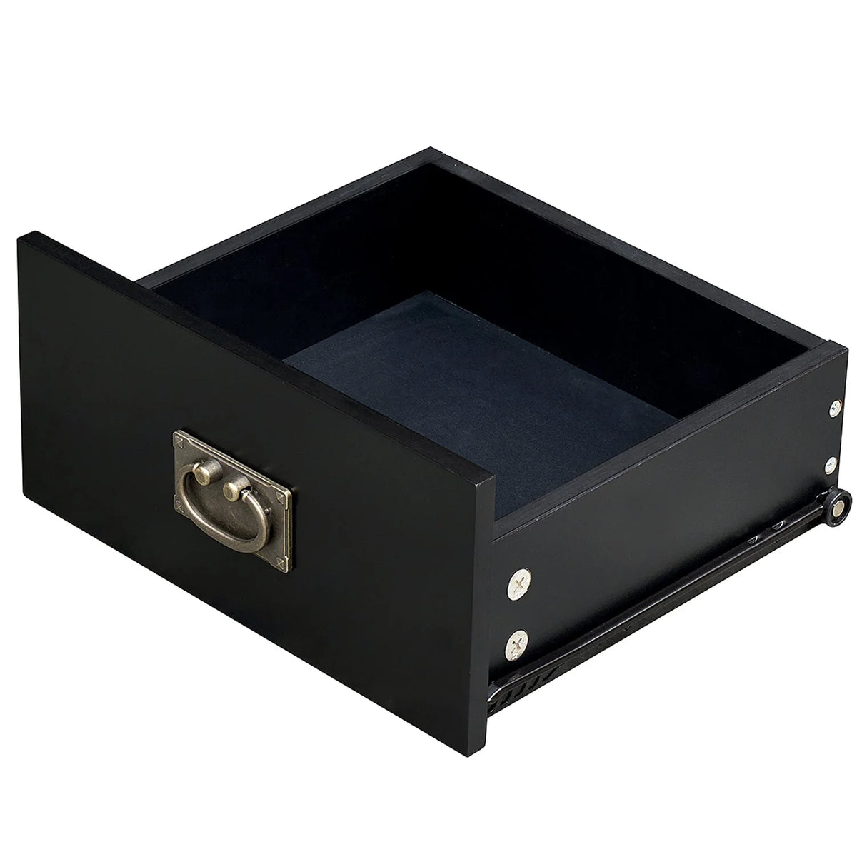 Black 1-Drawer Nightstand with Storage Shelf K4763