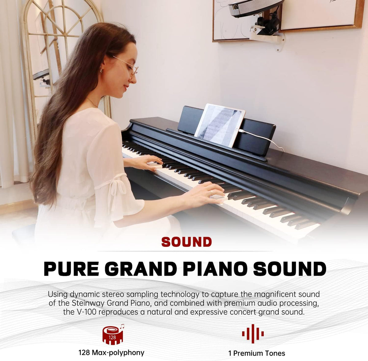 88-Key Weighted Hammer-Action Digital Piano Z10405