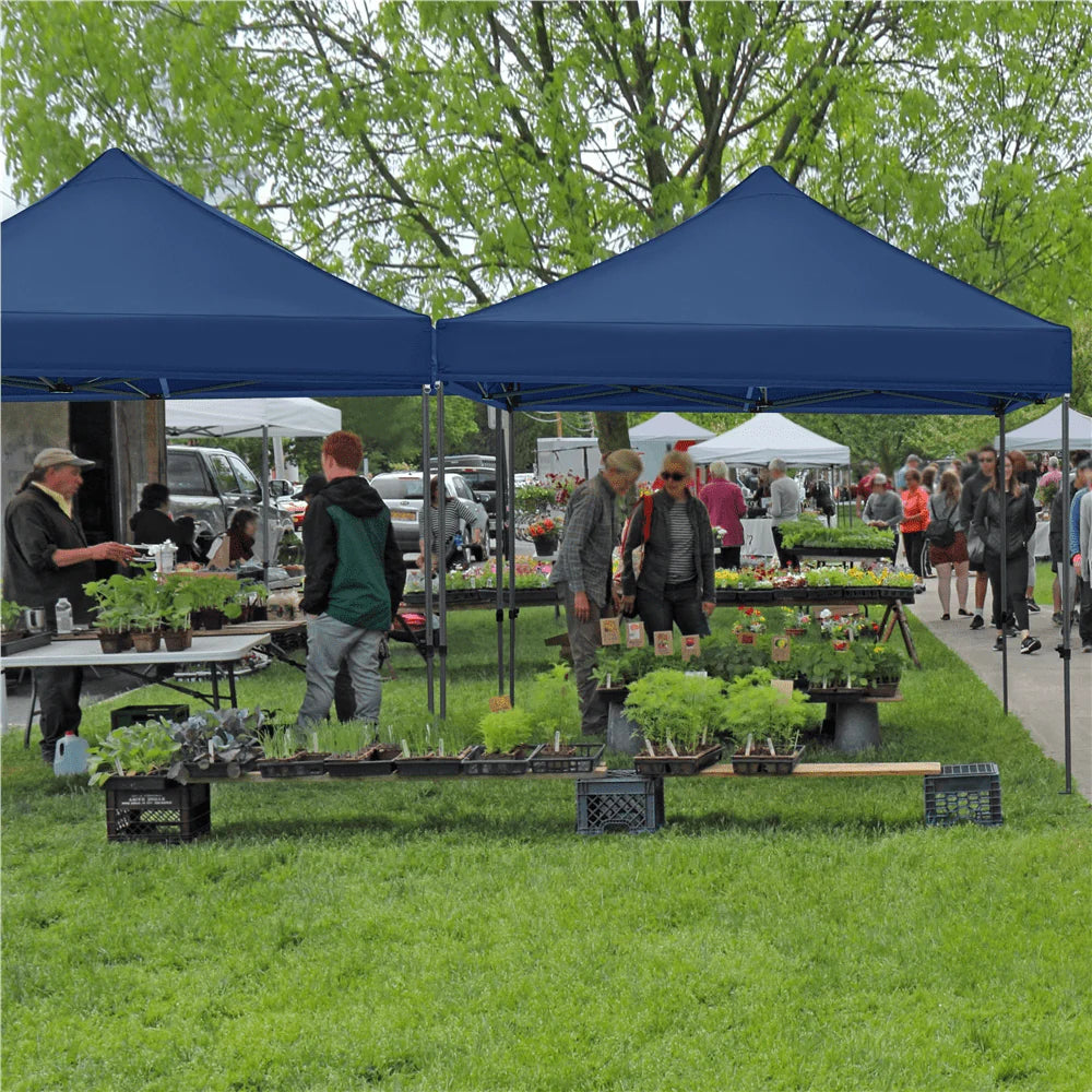 10x10FT Pop Up Canopy Tent with Wheeled Carry Bag, Navy Blue L692122