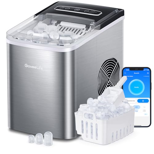 Smart Countertop Ice Maker Machine with Self-Cleaning, 26lbs/24Hrs, Stainless Silver Z852650