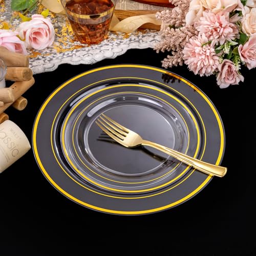 350Pcs Gold Dinnerware Set for 50 Guests T76424