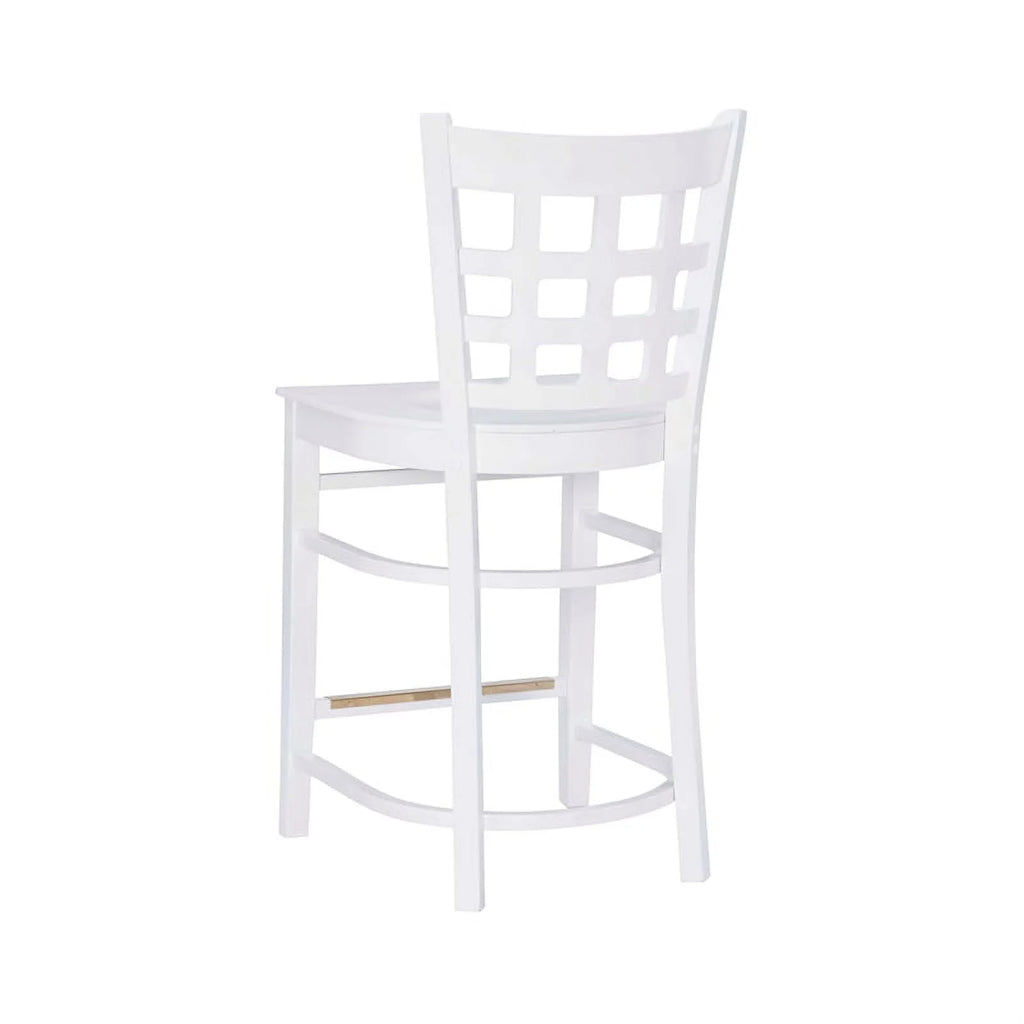 White Beech Wood Set of Two Counter Stools O91927
