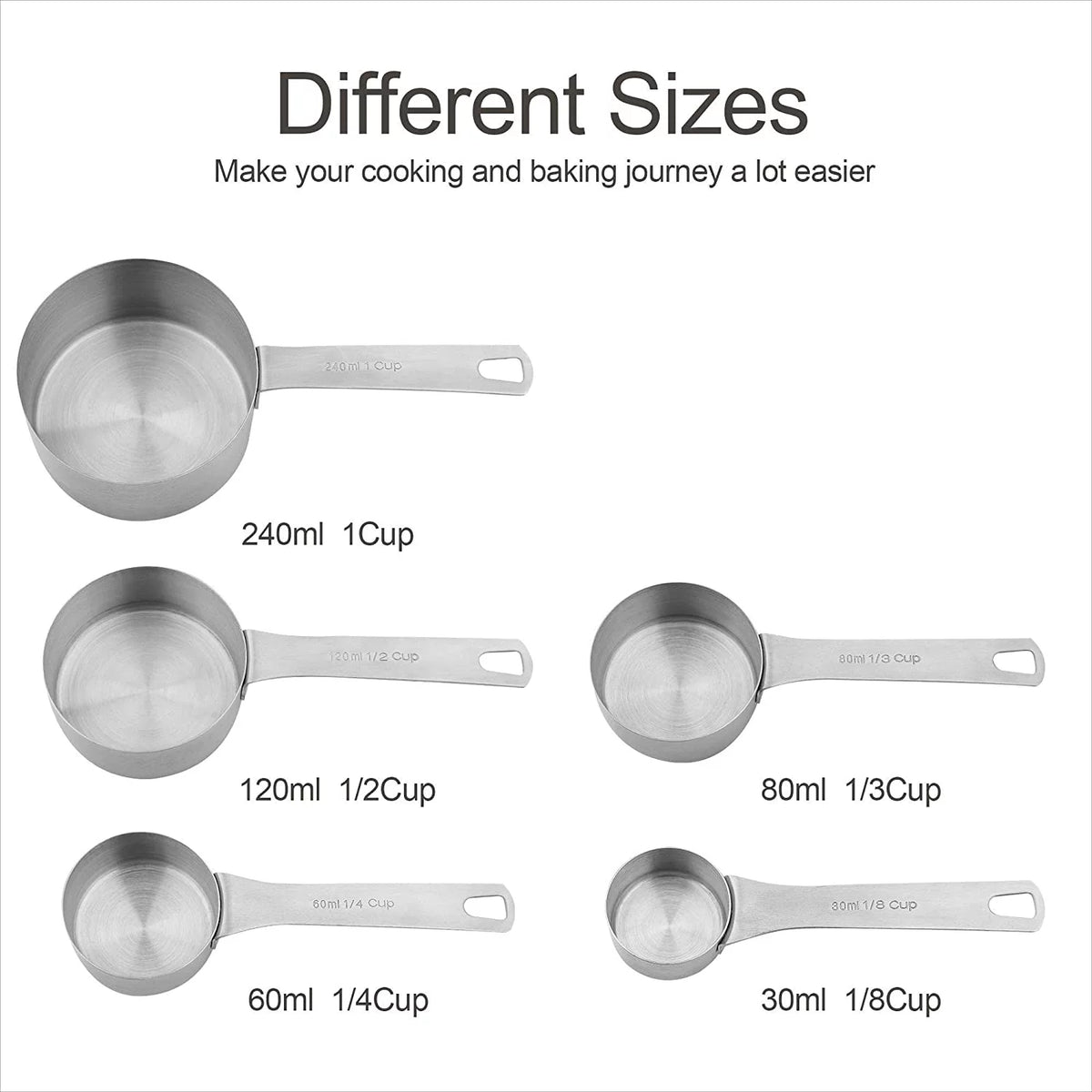 Stainless Steel Measuring Cups and Spoons Set of 11 S417152