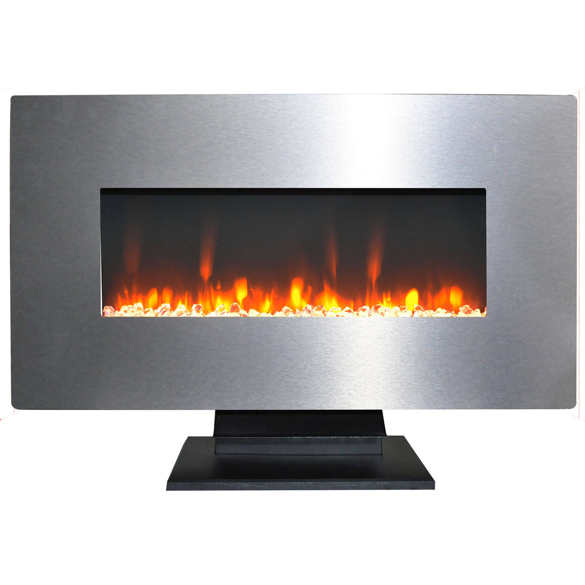 36 in. Metallic Electric Fireplace Stainless Steel G4738
