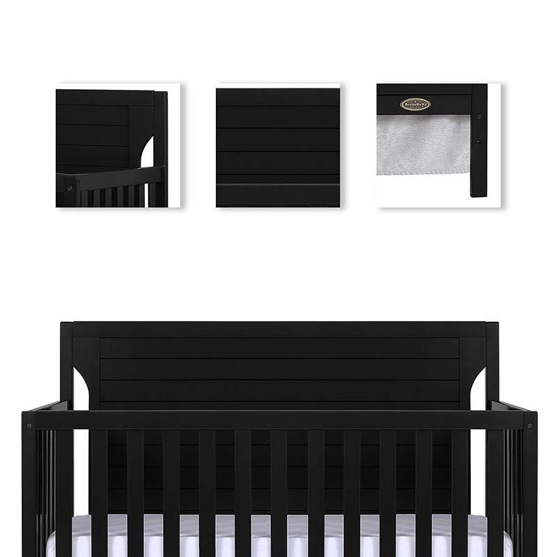 Black 5 in 1 Convertible Crib E2158