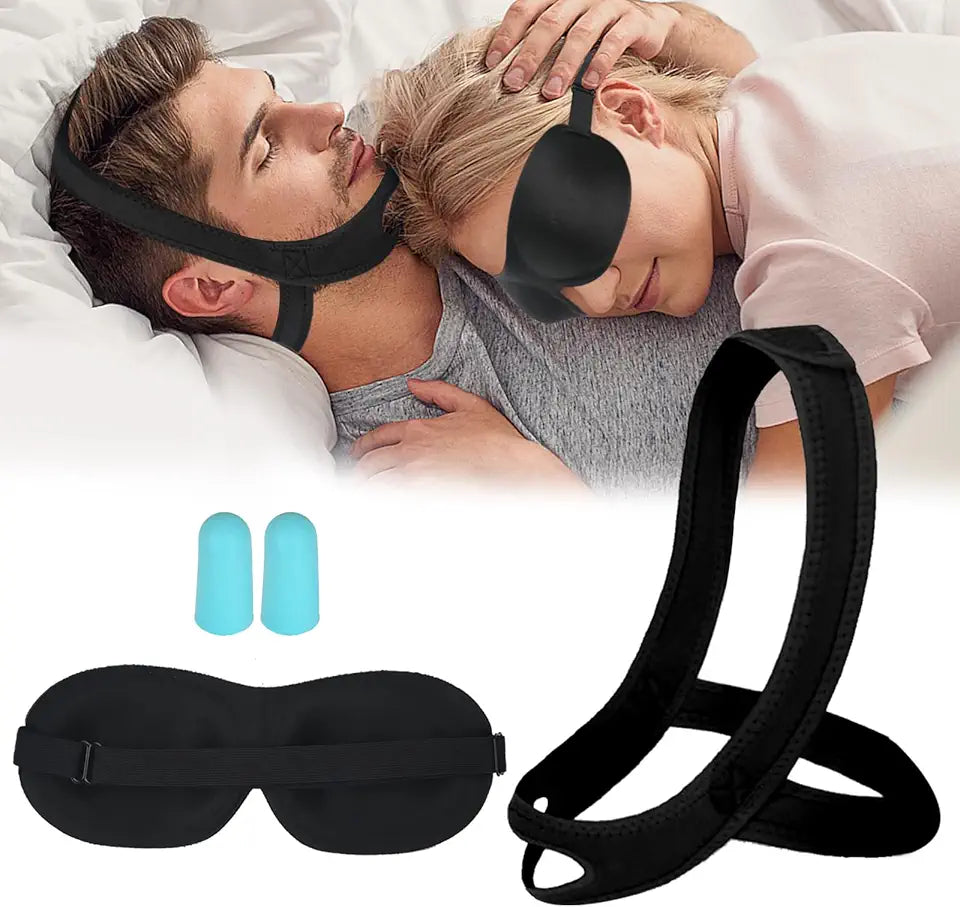 Anti Snoring Chin Strap for Sleeping with Eye Mask Earplugs L764031