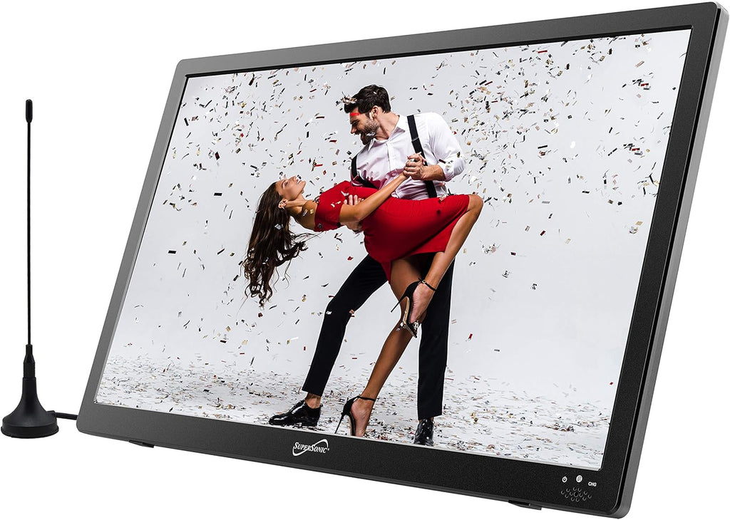 13 Portable Widescreen LED TV with USB/SD Inputs, HDMI, FM Radio, Rechargeable Battery F482