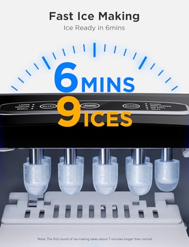 Smart Countertop Ice Maker Machine with Self-Cleaning, 26lbs/24Hrs, Stainless Silver Z852650