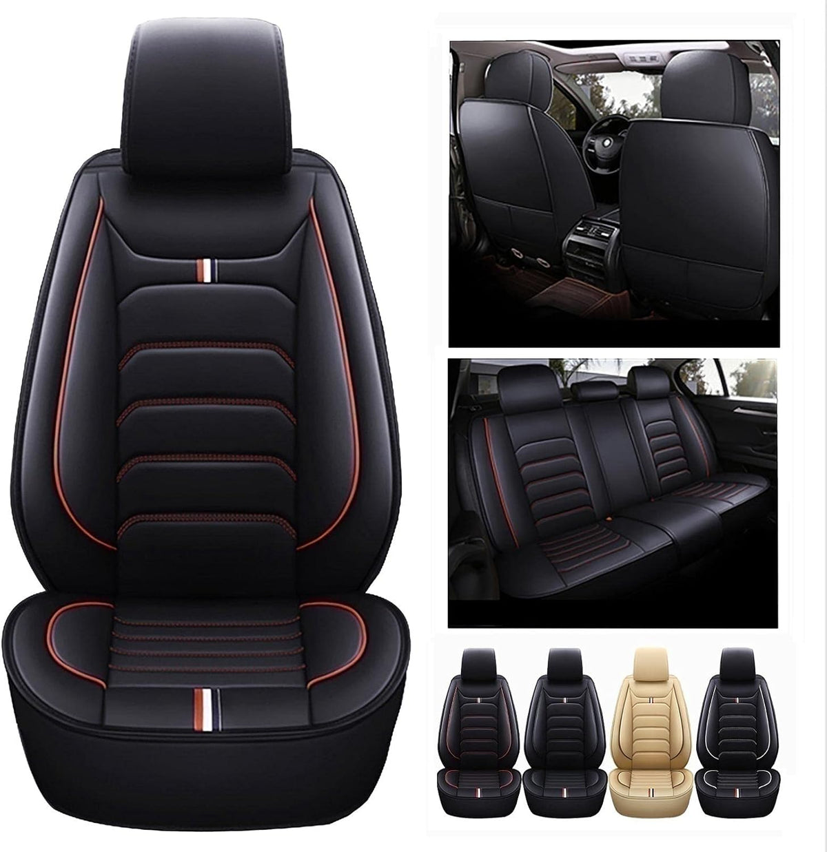 Waterproof PU Leather 5-seat Car Seat Covers O35065