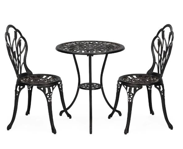 Bronze 3-Piece Cast Aluminum Round Bistro Set F30949