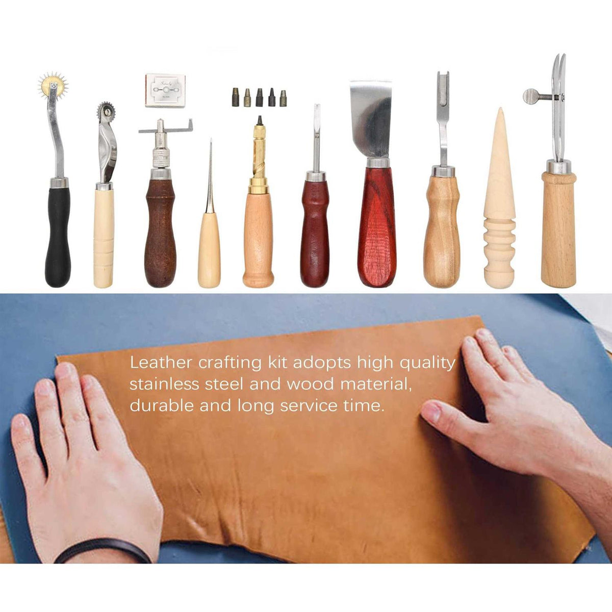 18 Pcs Leather Stitching Working Tools Kit I981