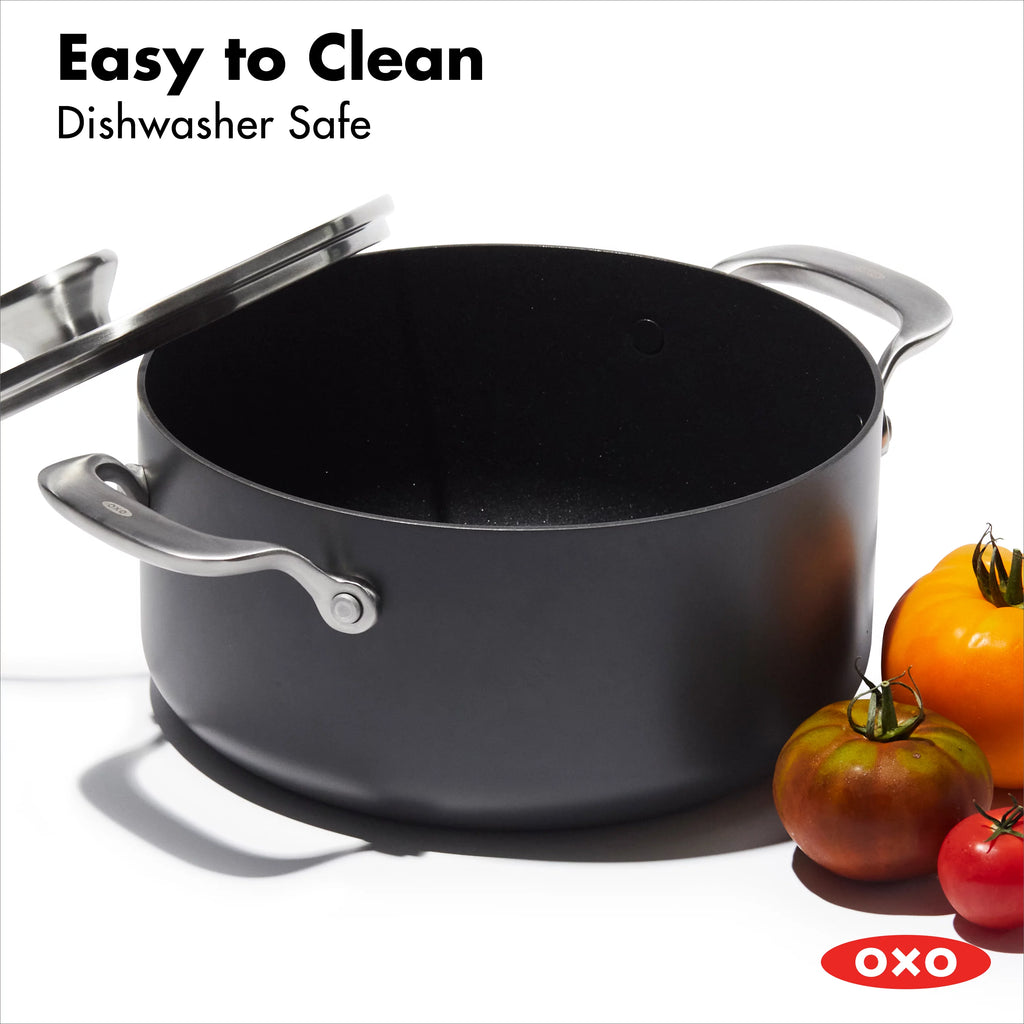 10 Piece Hard Anodized Nonstick Cookware Set, Black V7078