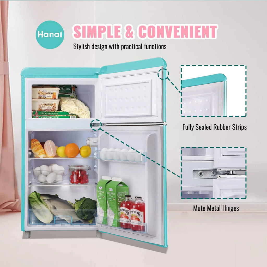 3.5 Cu.ft Blue Mini Fridge with Freezer Z637236