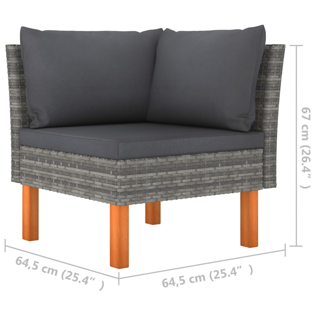 9 Piece Gray Poly Rattan Patio Conversation Set Z6780