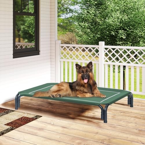 Grey Raised Dog Bed with Washable Mesh Y689103