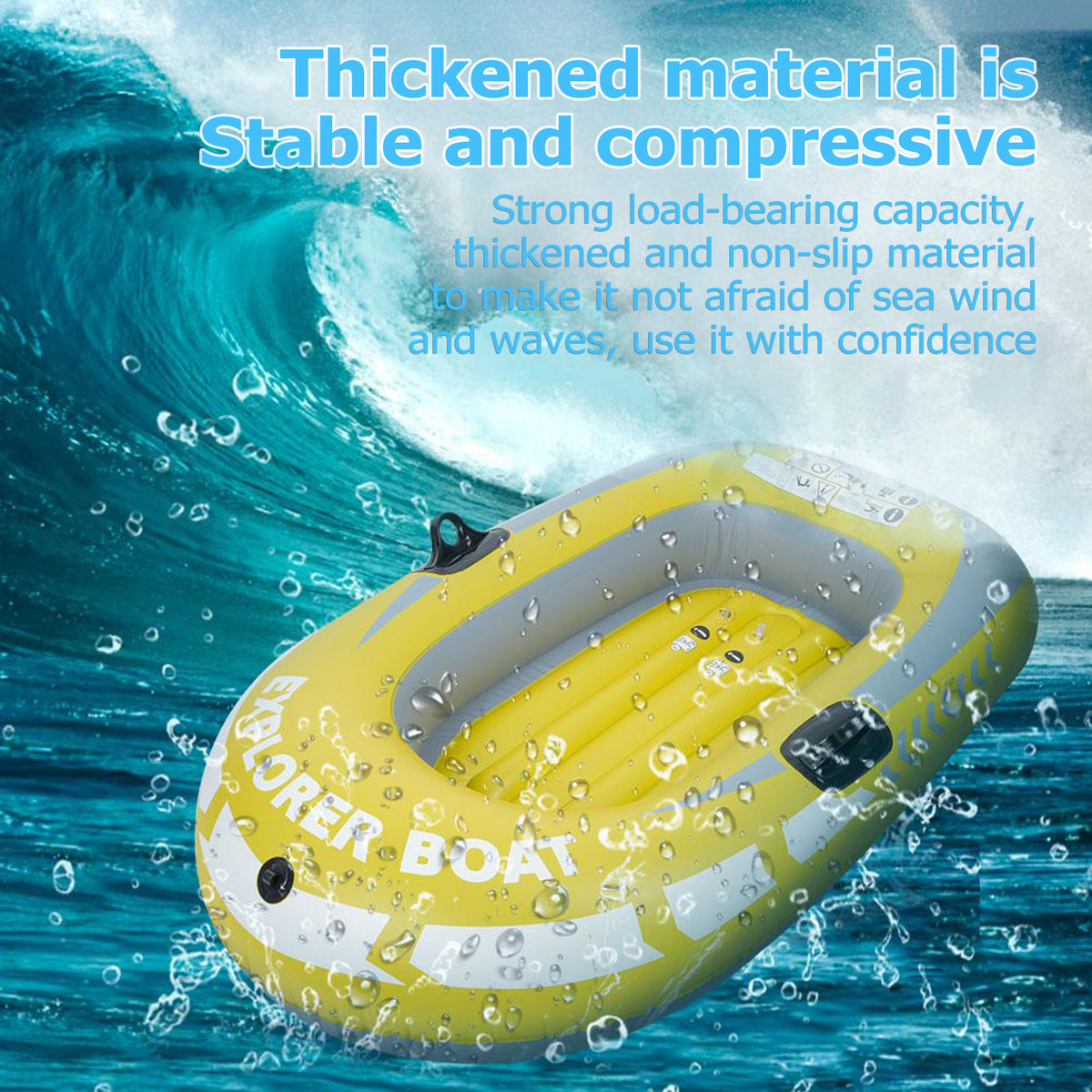 Yellow PVC Inflatable One Person Rowing Air Boat V608
