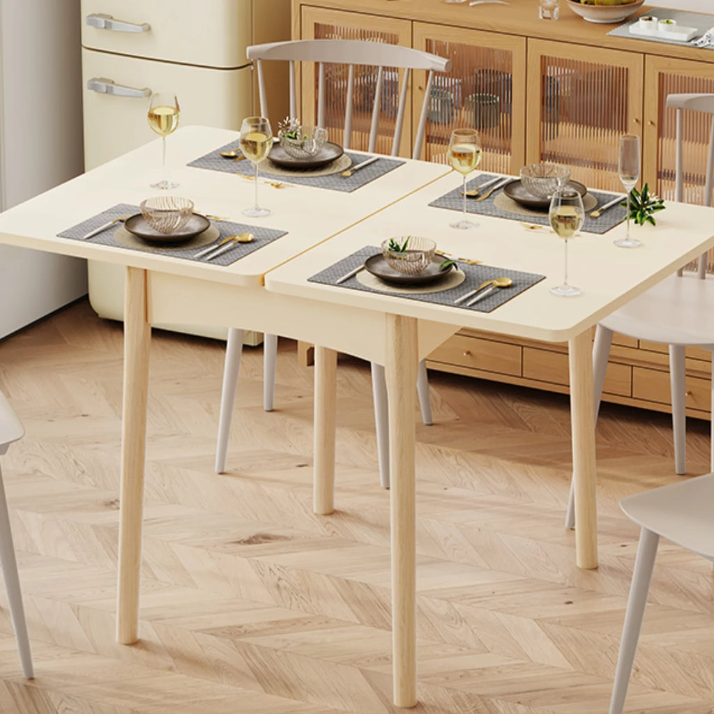 Folding Dining Table with Hidden Storage, Beige I7890