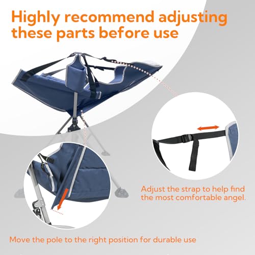 Oversized Hammock Camping Chair with Adjustable Backrest Blue D603