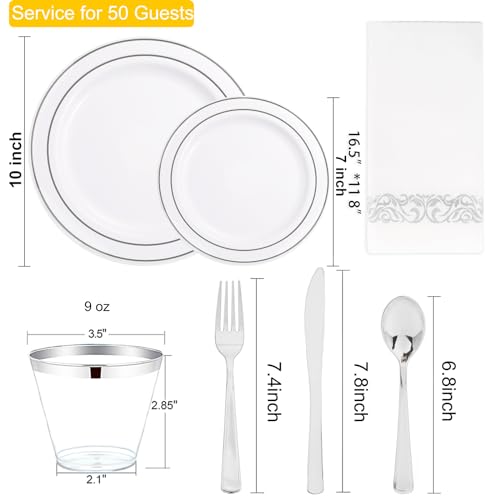 350Pcs Gold Dinnerware Set for 50 Guests T76424