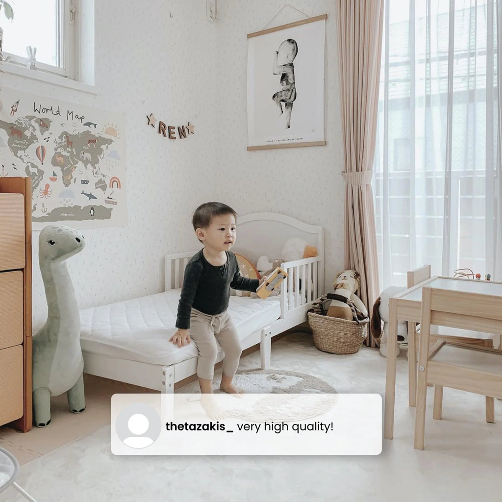 Grey Toddler Bed with Attached Bed Rails I6534