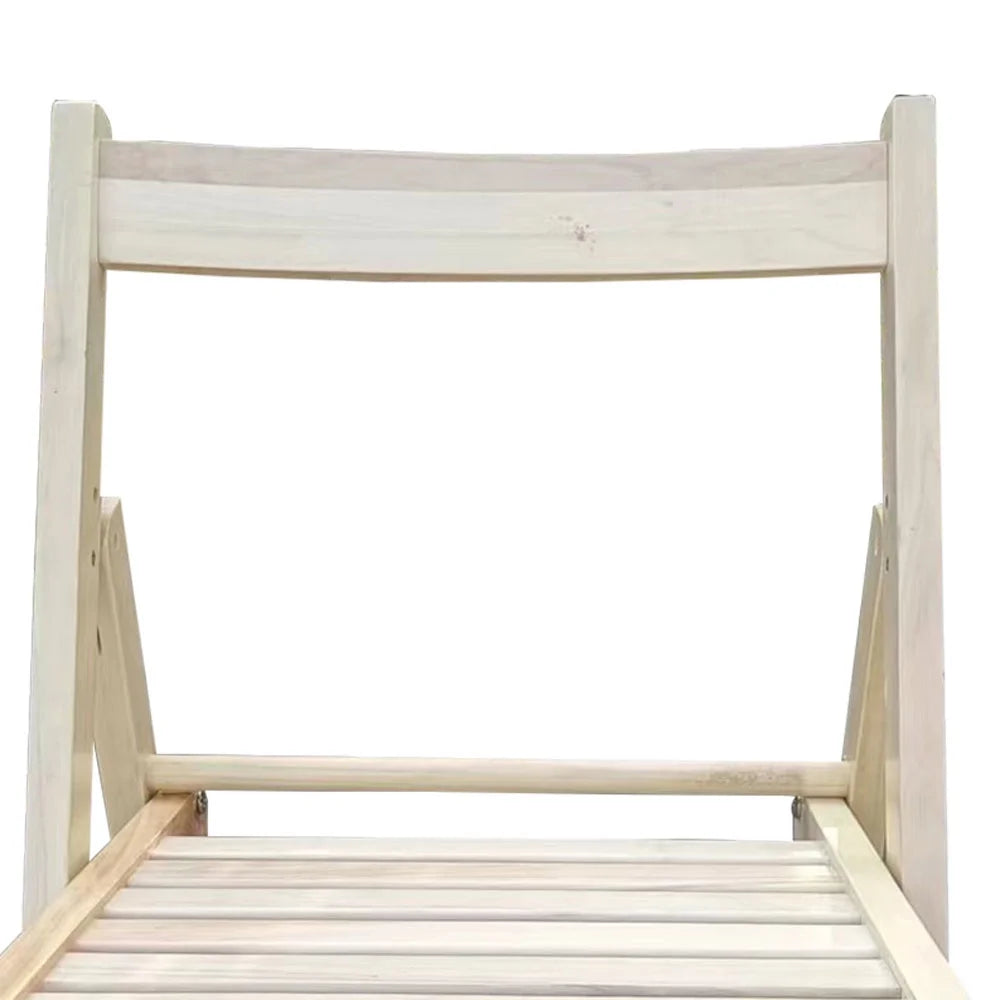 Lightweight Portable Slatted Wood Folding Chair with Backrest and Footrest A8165