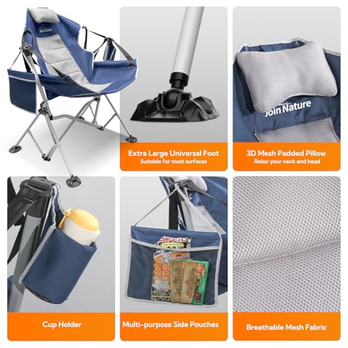 Oversized Hammock Camping Chair with Adjustable Backrest Blue D603
