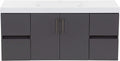 48.5" 2-Door Modern Floating Bathroom Vanity with 4 Drawers and Integrated White Sink Top Y325424