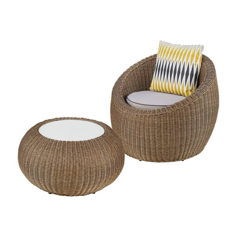 2-Piece Aluminum Patio Chair Set in Natural Brown R31011