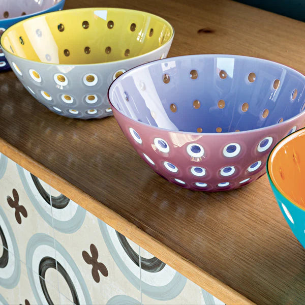 Bowl 25cm Red/White/Transparent L66132